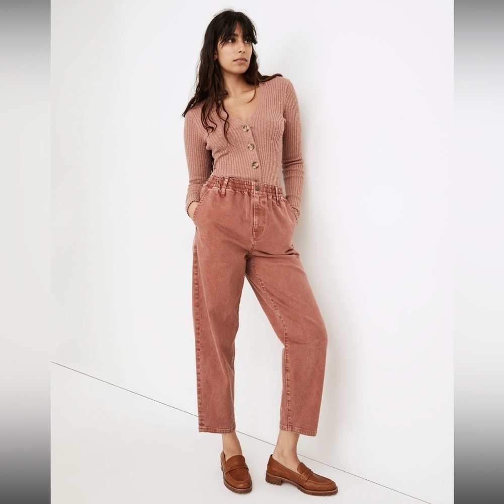 madewell pull on balloon tapered wide leg jeans